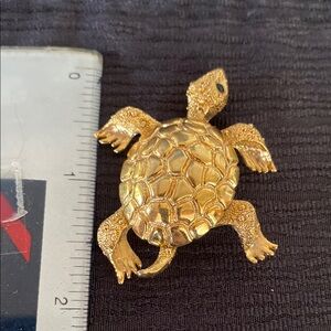 Gold Turtle Brooch